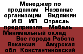 Менеджер по продажам › Название организации ­ Видяйкин И.В., ИП › Отрасль предприятия ­ Мебель › Минимальный оклад ­ 60 000 - Все города Работа » Вакансии   . Амурская обл.,Константиновский р-н